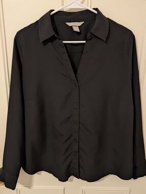 H&M Black V-Neck Blouse
